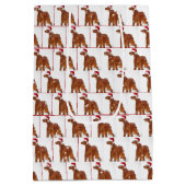 雪片のクリスマスアイリッシュセッター ミディアムペーパーバッグ (裏面)