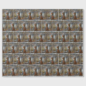 雪片のクリスマスアイリッシュセッター ラッピングペーパー (フラット)