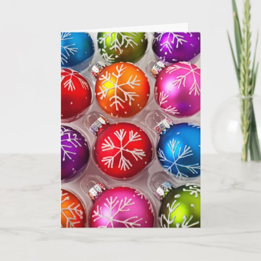 雪片のクリスマスオーナメントの箱 シーズンカード (正面)