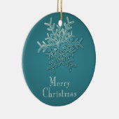 雪片のクリスマスオーナメントを彫った セラミックオーナメント (右)