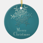 雪片のクリスマスオーナメントを彫った セラミックオーナメント (正面)