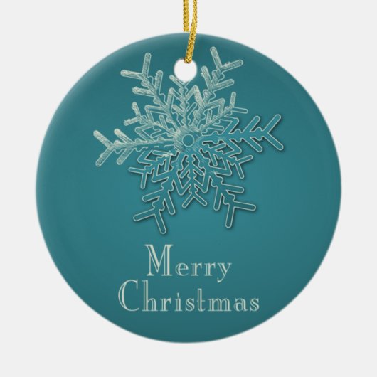 雪片のクリスマスオーナメントを彫った セラミックオーナメント (正面)