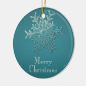 雪片のクリスマスオーナメントを彫った セラミックオーナメント (左)