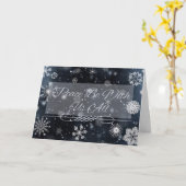 雪片のクリスマスカード カード (黄色い花)