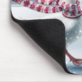 雪片のクリスマスグース歩く マウスパッド (コーナー)