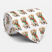 雪片のクリスマスゴールデンレトリバー ネクタイ (ロール)