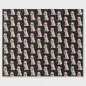 雪片のクリスマスゴールデンレトリバー ラッピングペーパー (フラット)