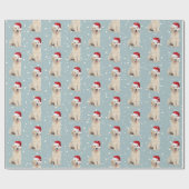 雪片のクリスマスゴールデンレトリバー ラッピングペーパー (フラット)