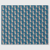 雪片のクリスマスゴールデンレトリバー ラッピングペーパー (フラット)