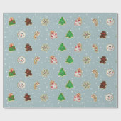 雪片のクリスマスシュガークッキー ラッピングペーパー (フラット)
