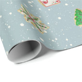 雪片のクリスマスシュガークッキー ラッピングペーパー (ロールコーナー)