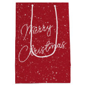 雪片のクリスマスジンジャーキャット ミディアムペーパーバッグ (裏面)