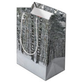 雪片のクリスマスディアー ミディアムペーパーバッグ (裏面アングル)