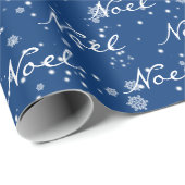 雪片のクリスマスノエル文字 ラッピングペーパー (ロールコーナー)