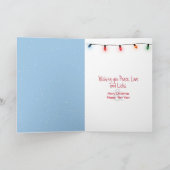 雪片のクリスマスハウンドッグ カード (内部)