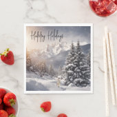 雪片のクリスマスバニー スタンダードランチョンナプキン (インサイチュ)