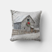 雪片のクリスマスバーン クッション (正面)