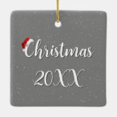 雪片のクリスマスバーン セラミックオーナメント (裏面)