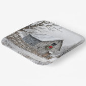 雪片のクリスマスバーン ペーパープレート (傾斜あり)