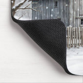 雪片のクリスマスバーン マウスパッド (コーナー)