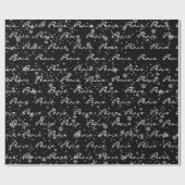 雪片のクリスマスピース文字 ラッピングペーパー (フラット)