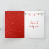 雪片のクリスマスブルドッグ シーズンカード (内部)