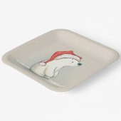 雪片のクリスマスポーラーベア ペーパープレート (傾斜あり)