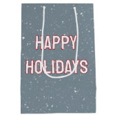 雪片のクリスマスポーラーベア ミディアムペーパーバッグ (裏面)