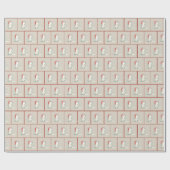 雪片のクリスマスポーラーベア ラッピングペーパー (フラット)