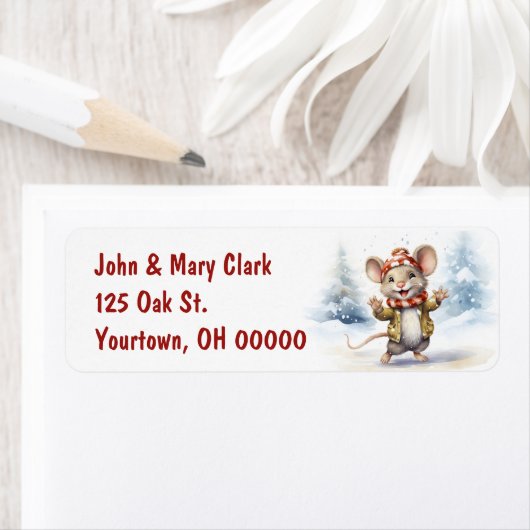 雪片のクリスマスマウス ラベル (インサイチュ)