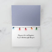 雪片のクリスマスマウンテンキャビン シーズンカード (内部)