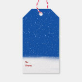 雪片のクリスマスレトリエバーパピー ギフトタグ (裏面)