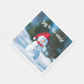 雪片のクリスマス雪だるま スタンダードランチョンナプキン (角)