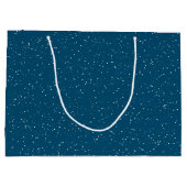 雪片のクリスマス雪だるま ラージペーパーバッグ (裏面)