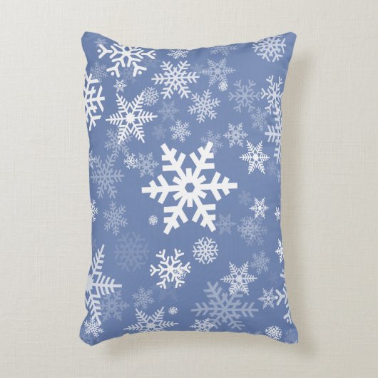 雪片のグラフィックはaの色の背景をカスタマイズ アクセントクッション (正面(垂直))