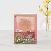 雪片のコラージュ カード (黄色い花)