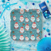 雪片のサンタクロース ペーパープレート (パーティー)