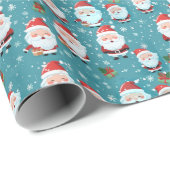 雪片のサンタクロース ラッピングペーパー (ロールコーナー)