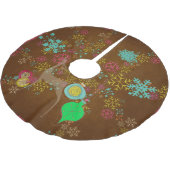 雪片のシカは休日の木のスカートを飾ります ブラッシュドポリエステルツリースカート (アングル)