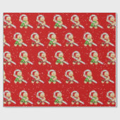 雪片のジンジャーブレッドCookie ラッピングペーパー (フラット)