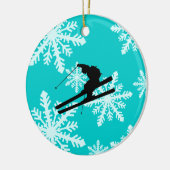 雪片のスキー セラミックオーナメント (左)
