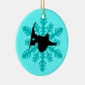雪片のスノーボーダー セラミックオーナメント (右)