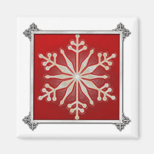 雪片のデザインのクリスマス マグネット