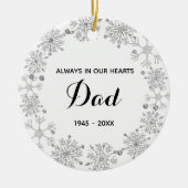 雪片のパパオーナメントクリスマスプレゼント セラミックオーナメント (正面)