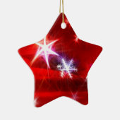 雪片のフラクタル（赤） セラミックオーナメント (右)