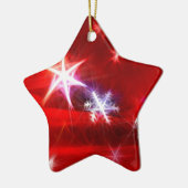 雪片のフラクタル（赤） セラミックオーナメント (左)