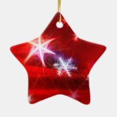 雪片のフラクタル（赤） セラミックオーナメント (裏面)