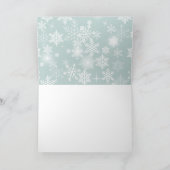 雪片のフレームによって上にあられるメリークリスマスの写真 シーズンカード (内部)