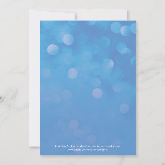 雪片のブライダルシャワーの招待状が付いているメーソンジャー 招待状 (裏面)