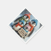 雪片のペンギン科 スタンダードカクテルナプキン (角)